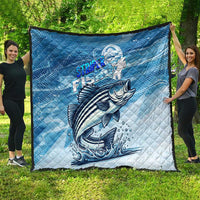 Striper Fishing Quilt Striped Bass Angler - Wonder Print Shop