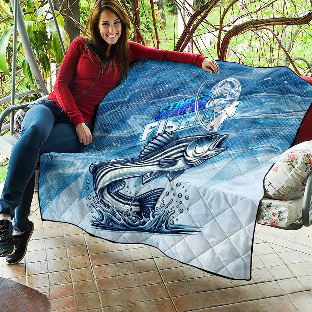 Striper Fishing Quilt Striped Bass Angler - Wonder Print Shop