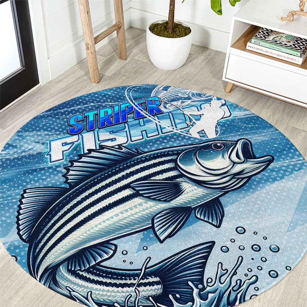 Striper Fishing Round Carpet Striped Bass Angler - Wonder Print Shop