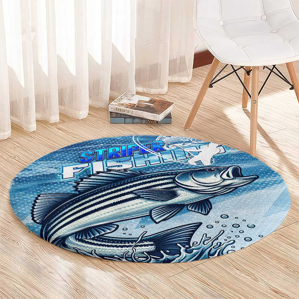 Striper Fishing Round Carpet Striped Bass Angler - Wonder Print Shop