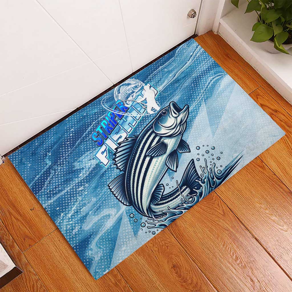 Striper Fishing Rubber Doormat Striped Bass Angler - Wonder Print Shop