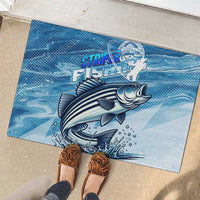 Striper Fishing Rubber Doormat Striped Bass Angler - Wonder Print Shop