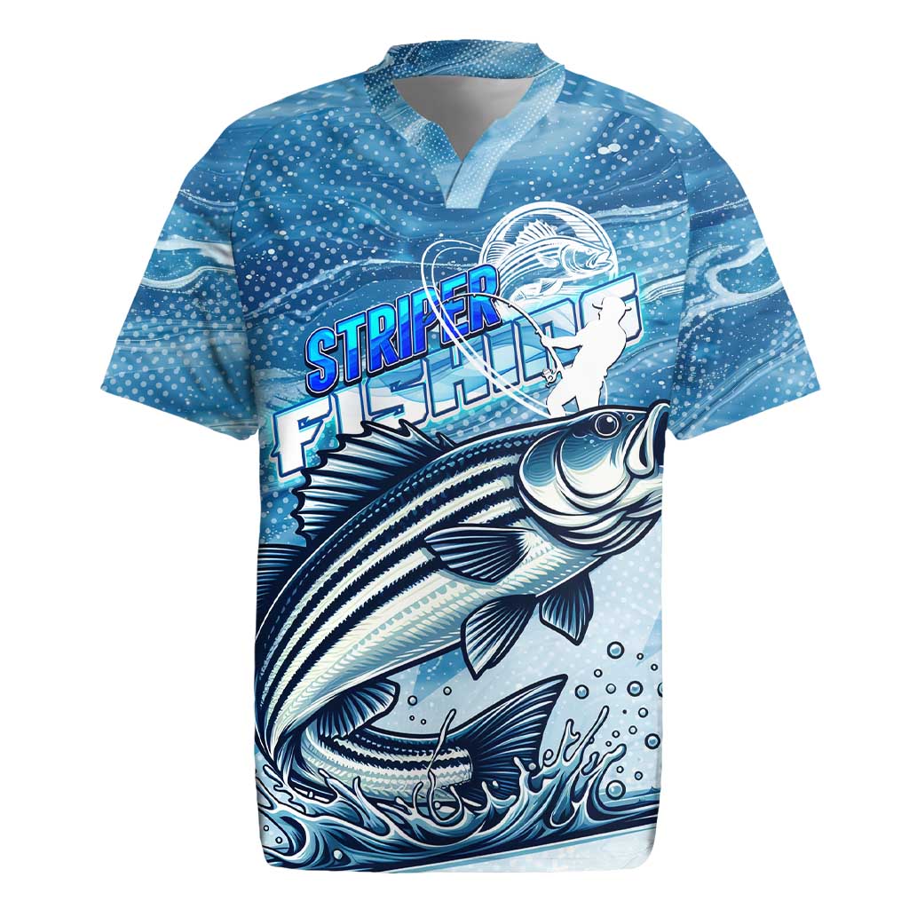 Striper Fishing Rugby Jersey Striped Bass Angler - Wonder Print Shop