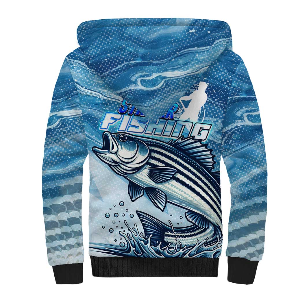 Striper Fishing Sherpa Hoodie Striped Bass Angler - Wonder Print Shop