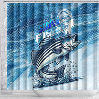 Striper Fishing Shower Curtain Striped Bass Angler - Wonder Print Shop