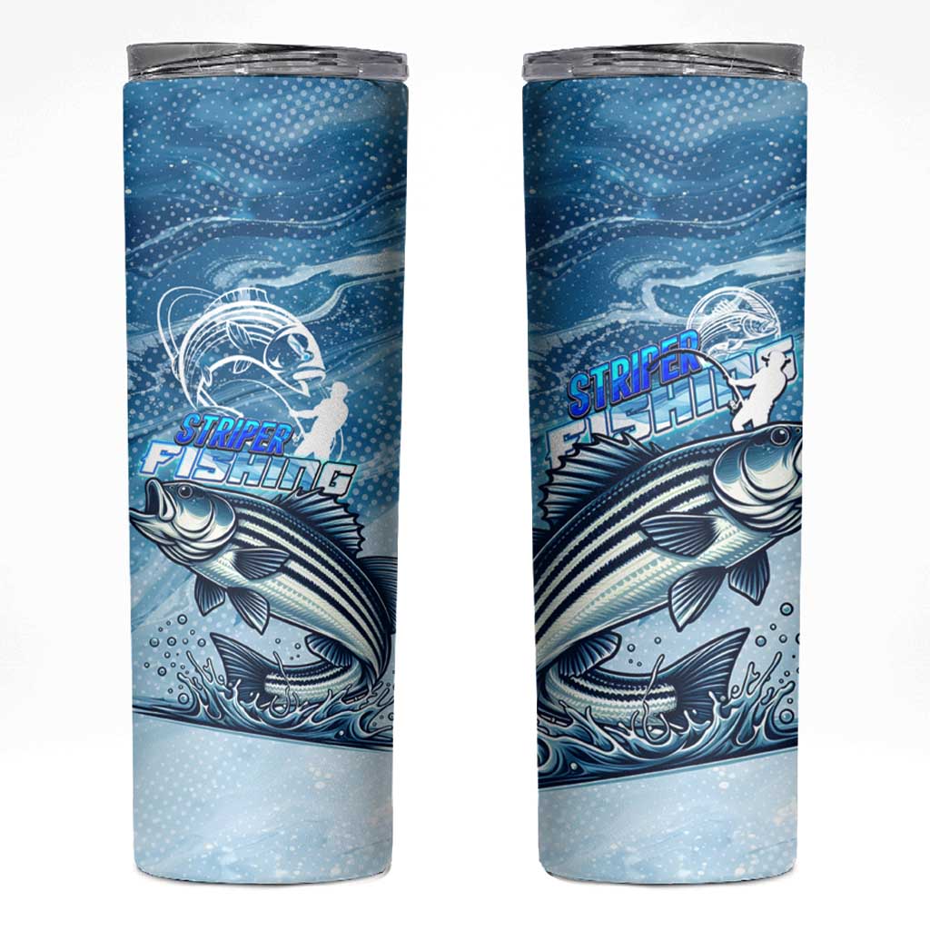 Striper Fishing Skinny Tumbler Striped Bass Angler - Wonder Print Shop