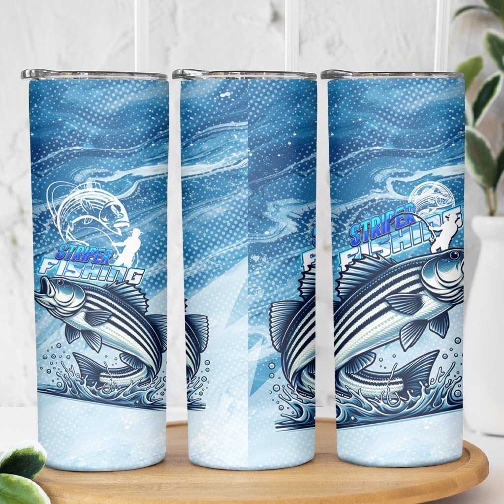 Striper Fishing Skinny Tumbler Striped Bass Angler - Wonder Print Shop