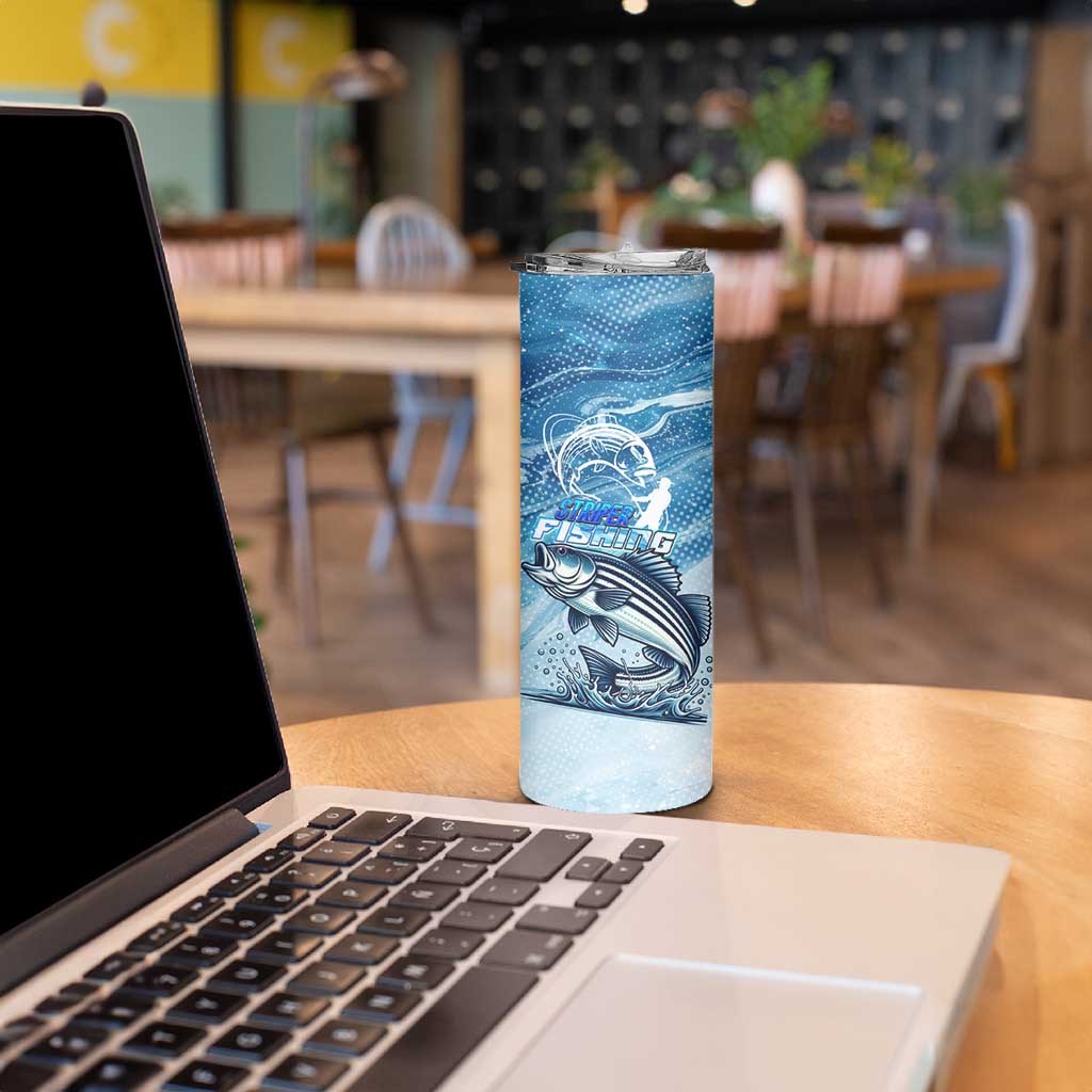 Striper Fishing Skinny Tumbler Striped Bass Angler - Wonder Print Shop