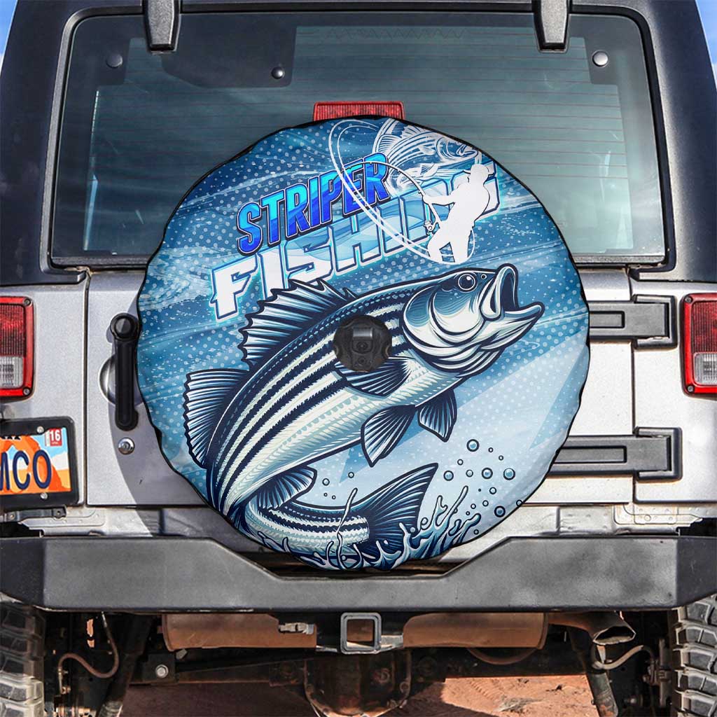 Striper Fishing Spare Tire Cover Striped Bass Angler - Wonder Print Shop