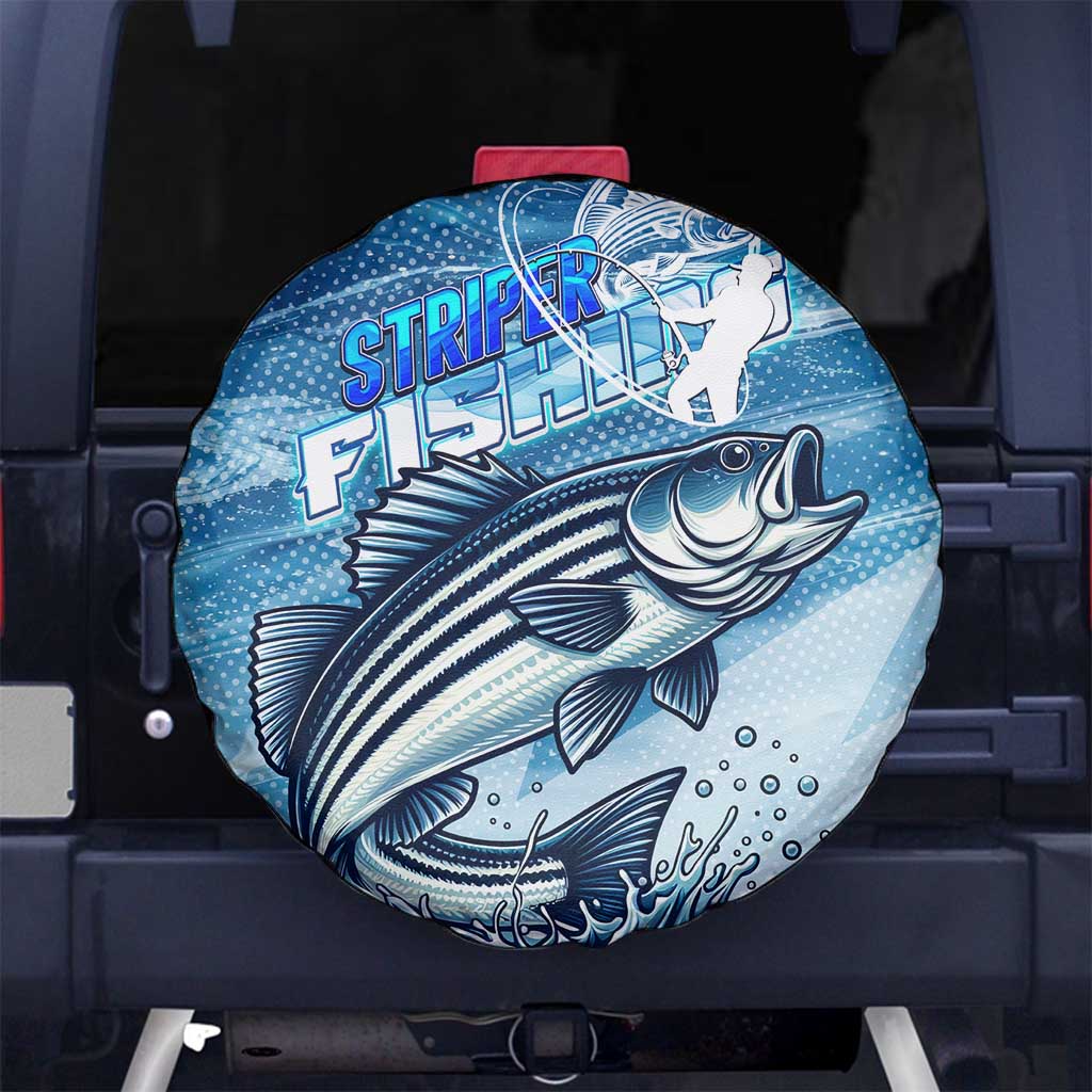 Striper Fishing Spare Tire Cover Striped Bass Angler - Wonder Print Shop