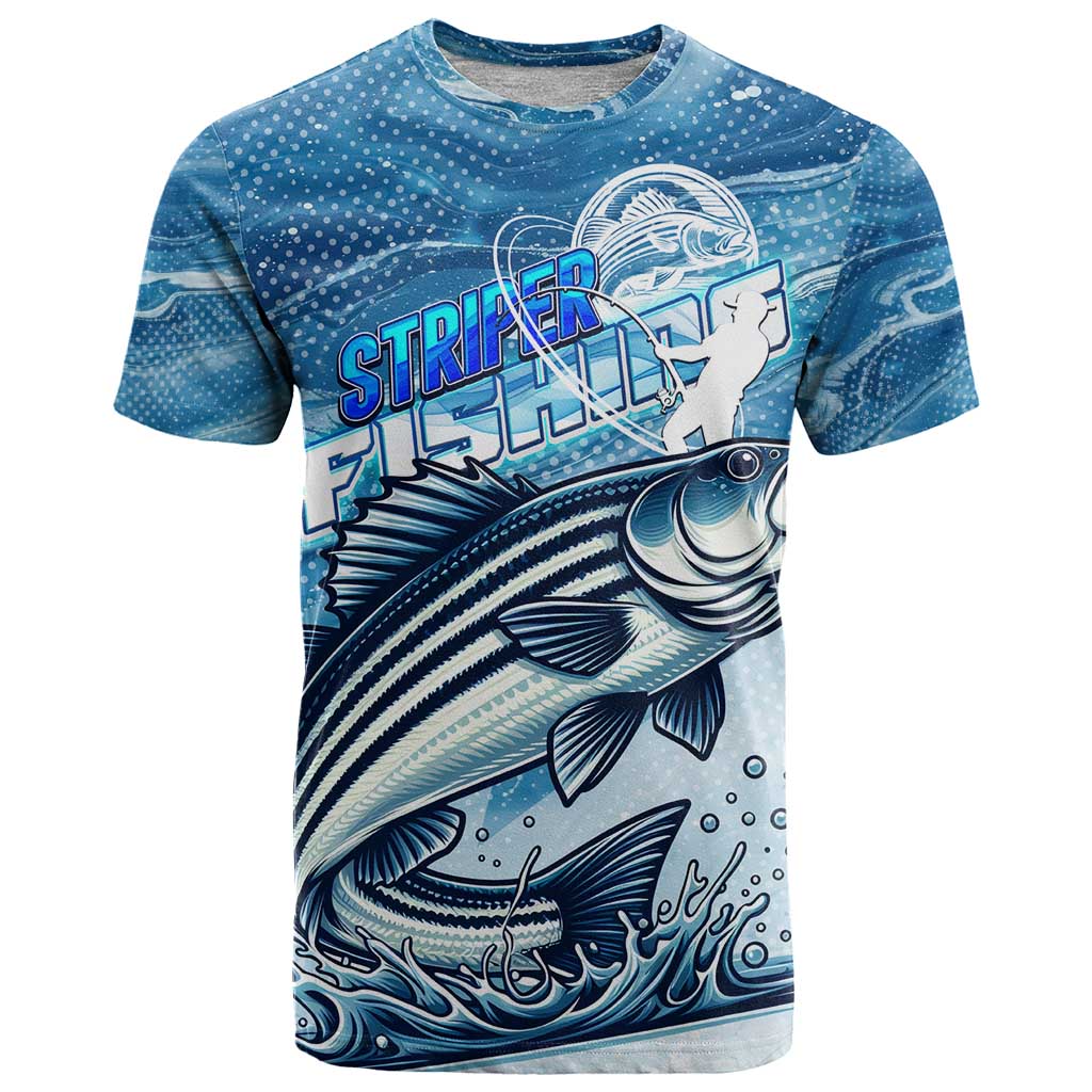 Striper Fishing T Shirt Striped Bass Angler - Wonder Print Shop