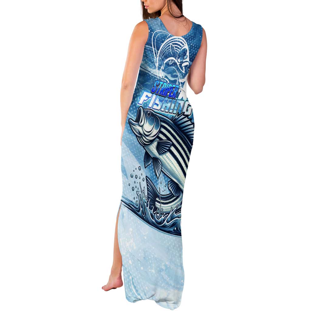 Striper Fishing Tank Maxi Dress Striped Bass Angler - Wonder Print Shop