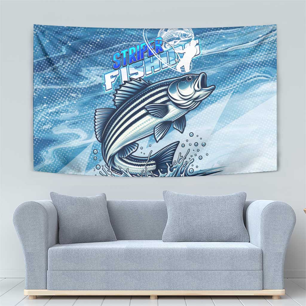 Striper Fishing Tapestry Striped Bass Angler - Wonder Print Shop