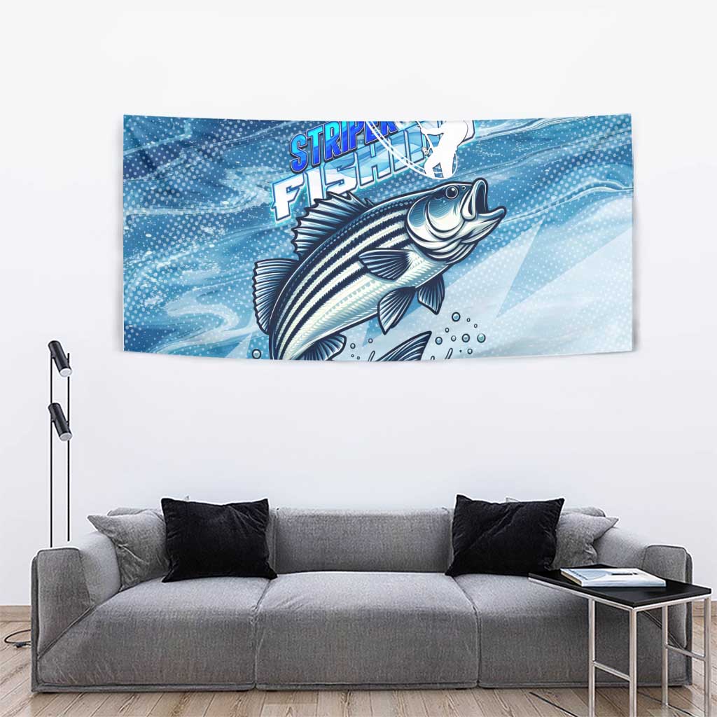 Striper Fishing Tapestry Striped Bass Angler - Wonder Print Shop