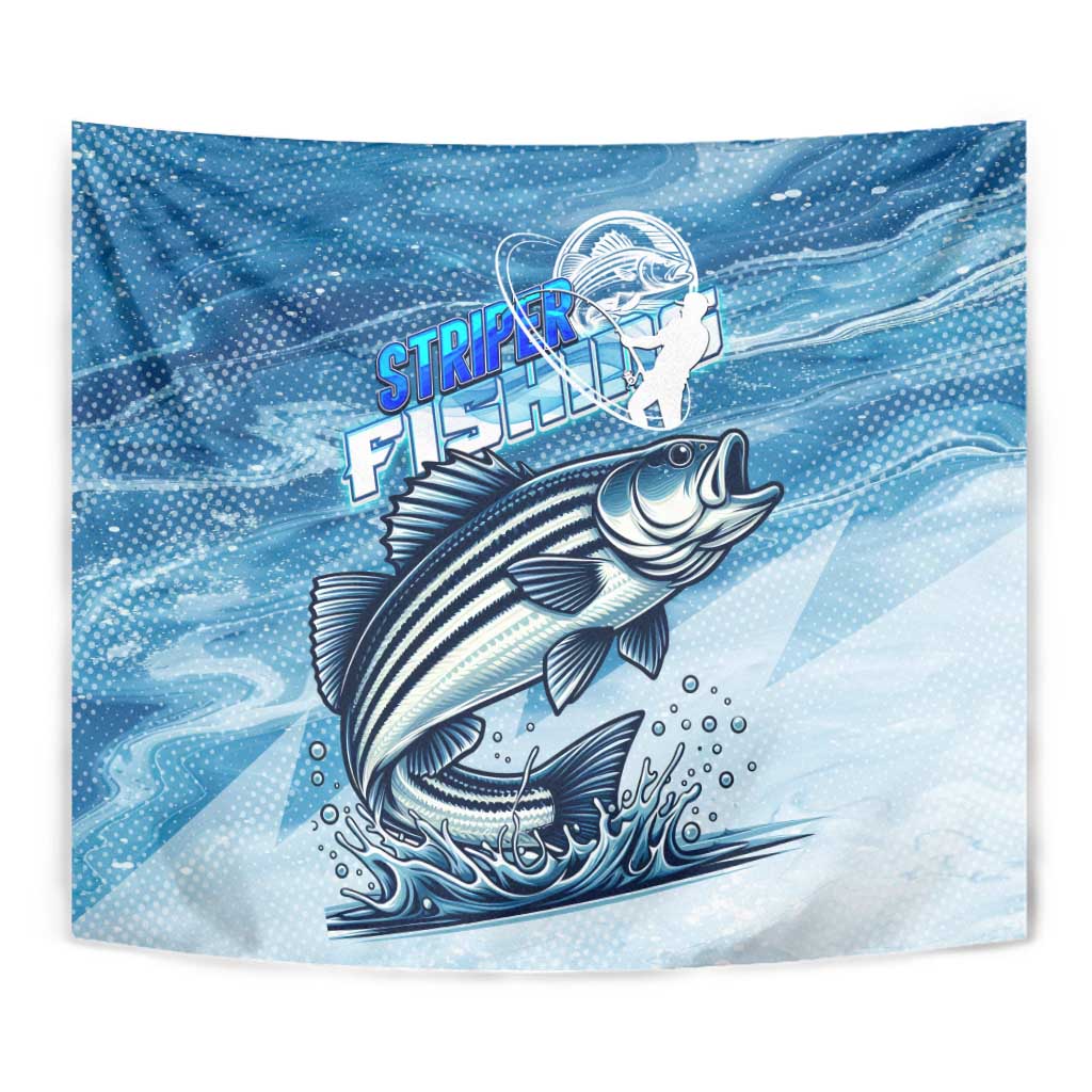Striper Fishing Tapestry Striped Bass Angler - Wonder Print Shop