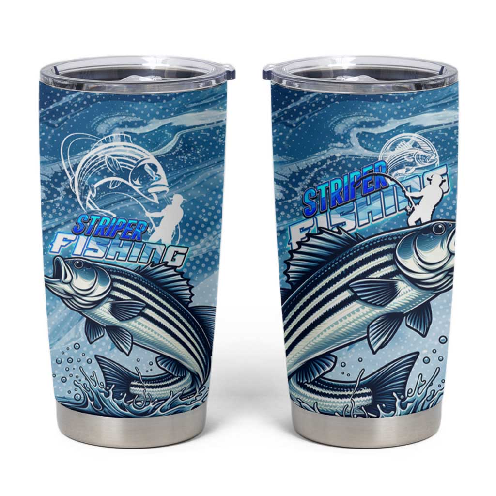 Striper Fishing Tumbler Cup Striped Bass Angler - Wonder Print Shop