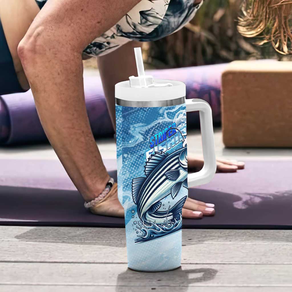 Striper Fishing Tumbler With Handle Striped Bass Angler - Wonder Print Shop
