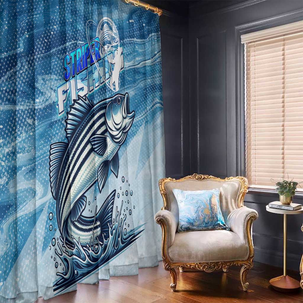 Striper Fishing Window Curtain Striped Bass Angler - Wonder Print Shop