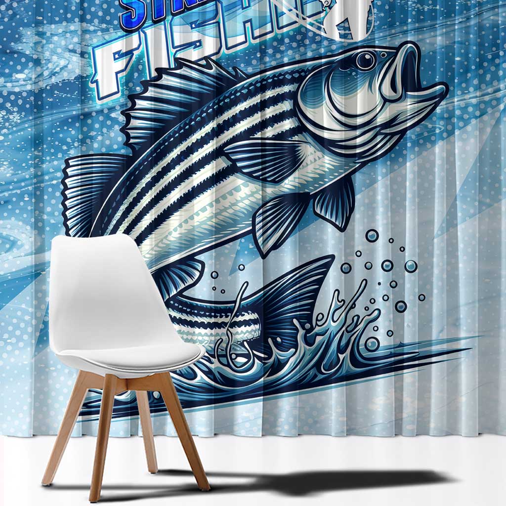 Striper Fishing Window Curtain Striped Bass Angler - Wonder Print Shop