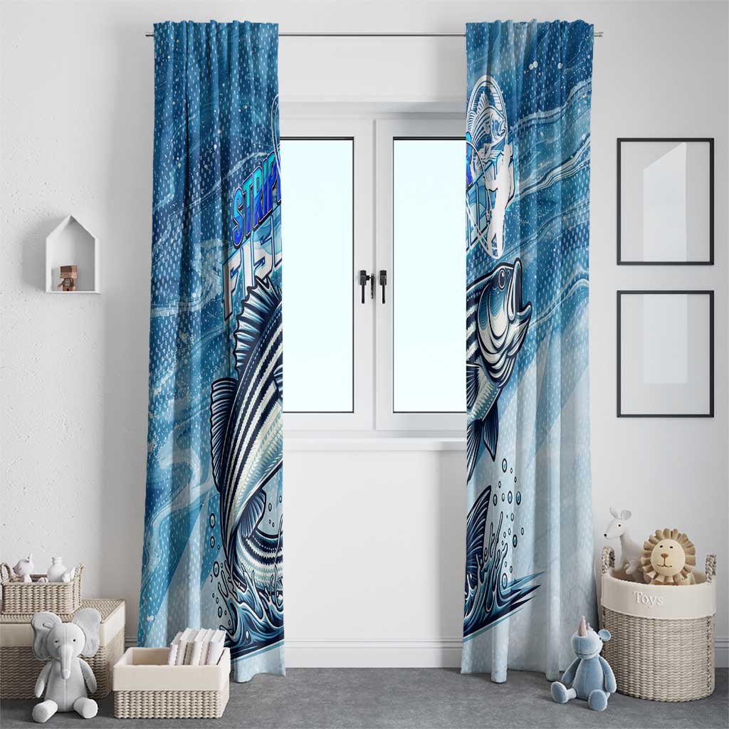 Striper Fishing Window Curtain Striped Bass Angler - Wonder Print Shop