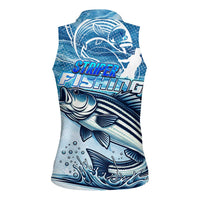 Striper Fishing Women Sleeveless Polo Shirt Striped Bass Angler - Wonder Print Shop