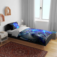 Blue Lightning Striped Bass Bedding Set Power Surge Fishing Hook Electric Print - Wonder Print Shop