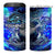 Blue Lightning Striped Bass 4 in 1 Can Cooler Tumbler Power Surge Fishing Hook Electric Print - Wonder Print Shop