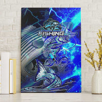 Blue Lightning Striped Bass Canvas Wall Art Power Surge Fishing Hook Electric Print - Wonder Print Shop