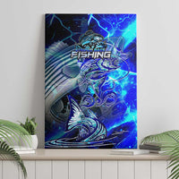 Blue Lightning Striped Bass Canvas Wall Art Power Surge Fishing Hook Electric Print - Wonder Print Shop