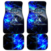 Blue Lightning Striped Bass Car Mats Power Surge Fishing Hook Electric Print - Wonder Print Shop