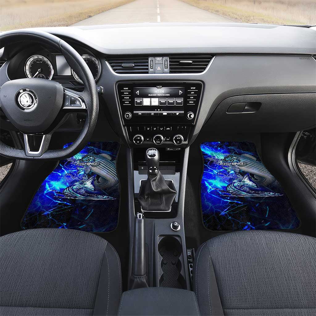Blue Lightning Striped Bass Car Mats Power Surge Fishing Hook Electric Print - Wonder Print Shop