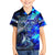Blue Lightning Striped Bass Family Matching Summer Maxi Dress and Hawaiian Shirt Power Surge Fishing Hook Electric Print - Wonder Print Shop