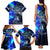 Blue Lightning Striped Bass Family Matching Tank Maxi Dress and Hawaiian Shirt Power Surge Fishing Hook Electric Print - Wonder Print Shop