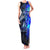 Blue Lightning Striped Bass Family Matching Tank Maxi Dress and Hawaiian Shirt Power Surge Fishing Hook Electric Print - Wonder Print Shop