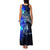 Blue Lightning Striped Bass Family Matching Tank Maxi Dress and Hawaiian Shirt Power Surge Fishing Hook Electric Print - Wonder Print Shop
