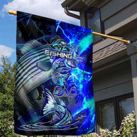 Blue Lightning Striped Bass Garden Flag Power Surge Fishing Hook Electric Print - Wonder Print Shop