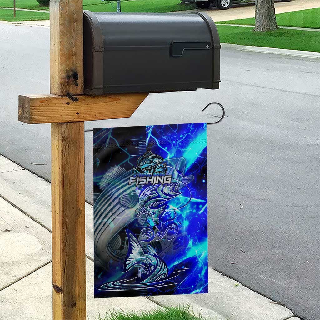 Blue Lightning Striped Bass Garden Flag Power Surge Fishing Hook Electric Print - Wonder Print Shop