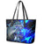 Blue Lightning Striped Bass Leather Tote Bag Power Surge Fishing Hook Electric Print - Wonder Print Shop