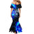 Blue Lightning Striped Bass Mermaid Dress Power Surge Fishing Hook Electric Print - Wonder Print Shop