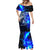 Blue Lightning Striped Bass Mermaid Dress Power Surge Fishing Hook Electric Print - Wonder Print Shop