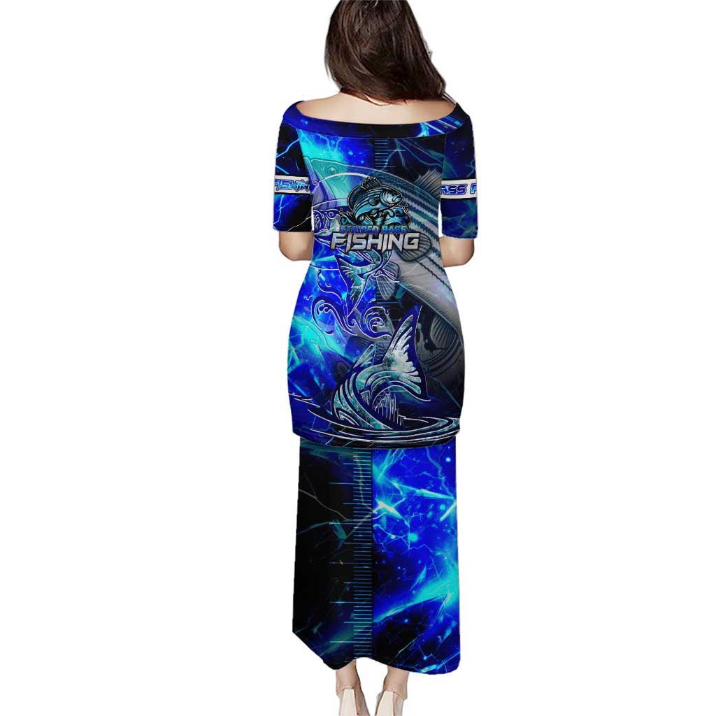 Blue Lightning Striped Bass Puletasi Power Surge Fishing Hook Electric Print - Wonder Print Shop