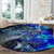 Blue Lightning Striped Bass Round Carpet Power Surge Fishing Hook Electric Print - Wonder Print Shop