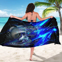 Blue Lightning Striped Bass Sarong Power Surge Fishing Hook Electric Print - Wonder Print Shop