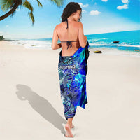 Blue Lightning Striped Bass Sarong Power Surge Fishing Hook Electric Print - Wonder Print Shop
