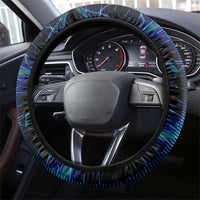 Blue Lightning Striped Bass Steering Wheel Cover Power Surge Fishing Hook Electric Print - Wonder Print Shop