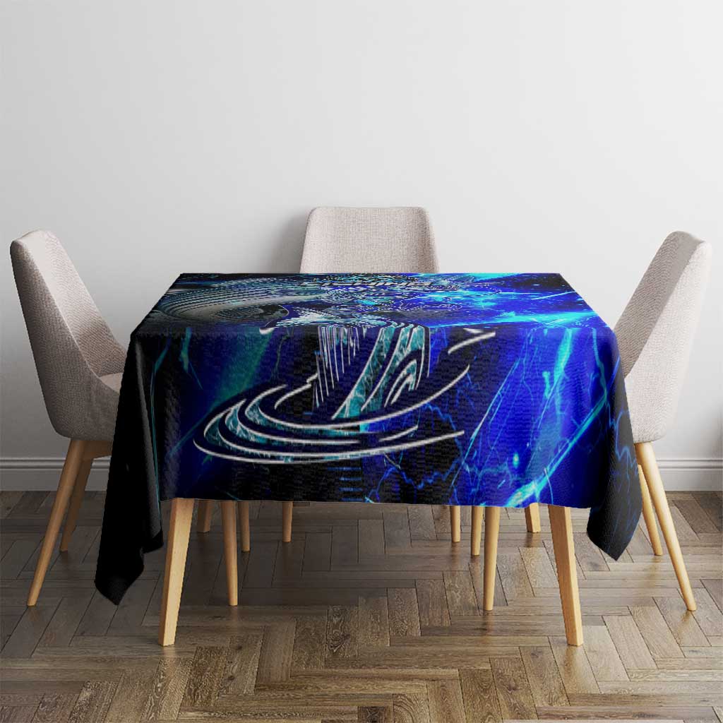 Blue Lightning Striped Bass Tablecloth Power Surge Fishing Hook Electric Print - Wonder Print Shop