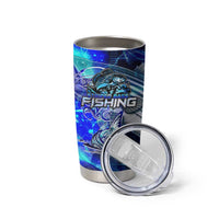 Blue Lightning Striped Bass Tumbler Cup Power Surge Fishing Hook Electric Print - Wonder Print Shop