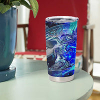 Blue Lightning Striped Bass Tumbler Cup Power Surge Fishing Hook Electric Print - Wonder Print Shop