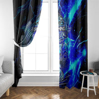Blue Lightning Striped Bass Window Curtain Power Surge Fishing Hook Electric Print - Wonder Print Shop