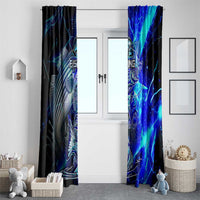 Blue Lightning Striped Bass Window Curtain Power Surge Fishing Hook Electric Print - Wonder Print Shop
